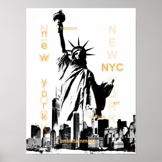 New York City nyc Statue of Liberty Pop Art Poster (Vorne)