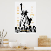 New York City nyc Statue of Liberty Pop Art Poster (Küche)