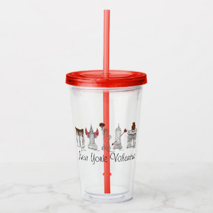 New York City NYC Valentine Holiday Sehenswürdigke Acryltrinkbecher