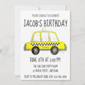 New York City NYC Yellow Checkered Taxi Car Car Ca Einladung (Vorderseite)