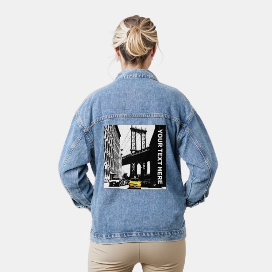 New York City Nyc Yellow Taxi Brooklyn Womens Jeansjacke (Modell)