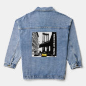 New York City Nyc Yellow Taxi Brooklyn Womens Jeansjacke (Rückseite)