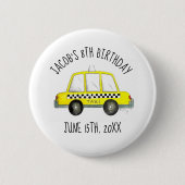 New York City NYC Yellow Taxi Cab Birthday Party Button (Vorderseite)