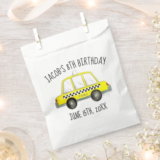 New York City NYC Yellow Taxi Cab Birthday Party Geschenktütchen (Ausgeschnitten)