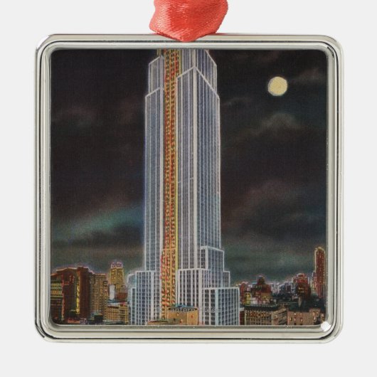 New York City, NYEmpire Staat Gbd herein Silbernes Ornament (Vorne)
