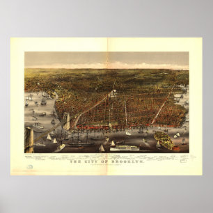 New York City of Brooklyn by Currier and Ives 1879 Poster
