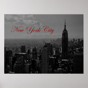 New York City Old Script Poster Print