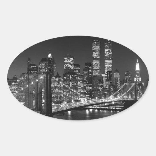 New York City Ovaler Aufkleber (Vorderseite)