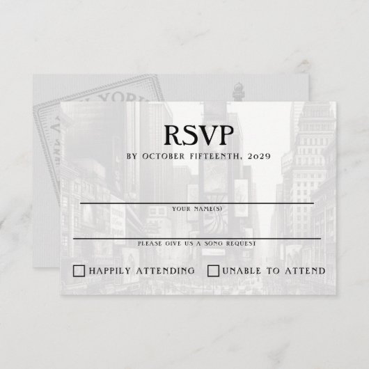 New York City Passport RSVP Karte (Vorne/Hinten)