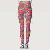 New York City Pattern Red Leggings (Vorderseite)
