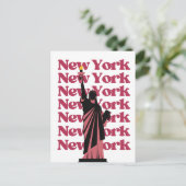 New York City Pink Black NYC Travel Postkarte (Stehend Vorderseite)