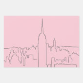 New York City Pink Minimallinie Geschenkpapier Set (Vorderseite 3)
