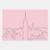 New York City Pink Minimallinie Geschenkpapier Set (Vorderseite 2)