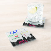 New York City Pop Art Glasuntersetzer (Schrägansicht)