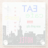 New York City Pop Art Glasuntersetzer (Rückseite)