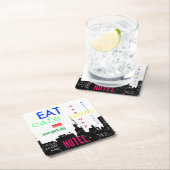 New York City Pop Art Rechteckiger Pappuntersetzer (Vor Ort)