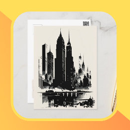 New York City Postcard Art Style Vintage Gebäude Postkarte
