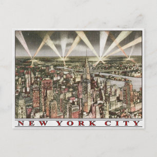 New York City Postcard mit Vintager Printwerbung Postkarte