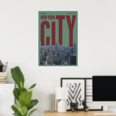 New York City Poster, nyc skyline art, manhattan w Poster (Heimbüro)