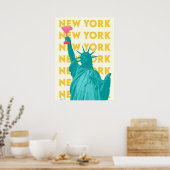 New York City Poster, nyc skyline art, manhattan w Poster (Küche)