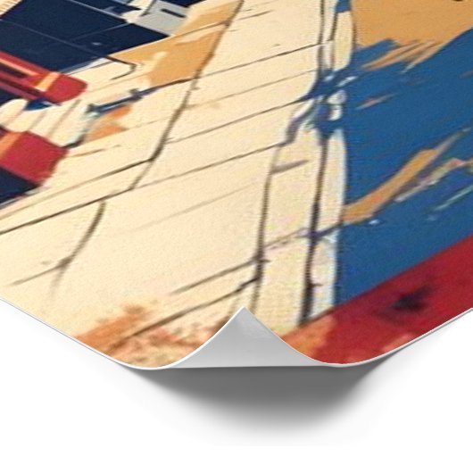 New York City Poster, nyc skyline art, manhattan w Poster (Ecke)