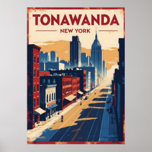 New York City Poster, nyc skyline art, manhattan w Poster