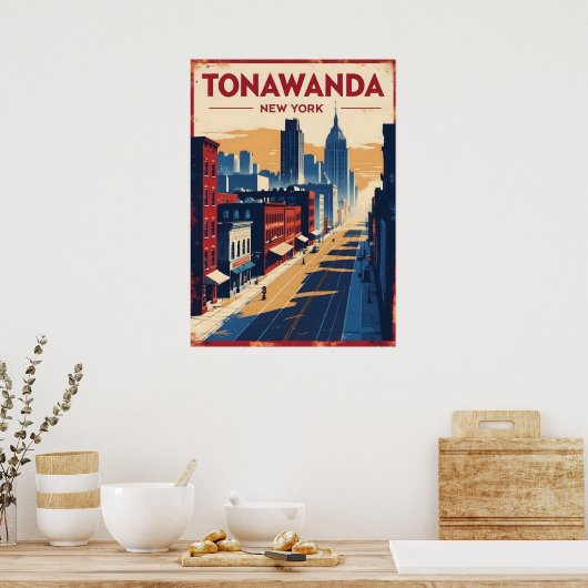 New York City Poster, nyc skyline art, manhattan w Poster (Küche)