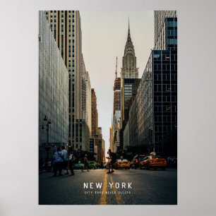 New York City Poster, nyc skyline art, manhattan w Poster