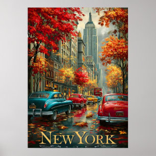 New York City Poster, nyc skyline art, manhattan w Poster