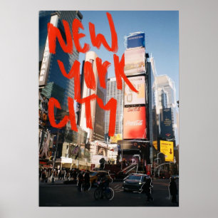 New York City Poster, nyc skyline art, manhattan w Poster