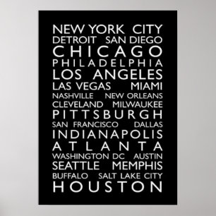 New York City Poster, nyc skyline art, manhattan w Poster