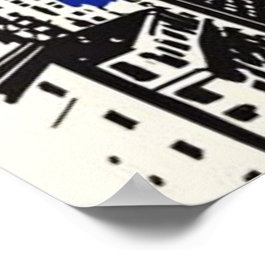 New York City Poster, nyc skyline art, manhattan w Poster (Ecke)