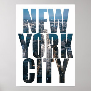New York City Poster, nyc skyline art, manhattan w Poster