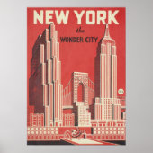 New York City Poster, nyc skyline art, manhattan w Poster (Vorne)