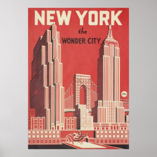 New York City Poster, nyc skyline art, manhattan w Poster (Vorne)