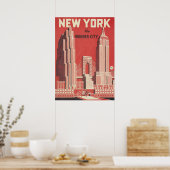 New York City Poster, nyc skyline art, manhattan w Poster (Küche)