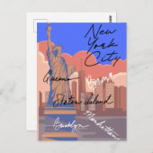New York City Postkarte –Skyline & Big Apple (Vorne/Hinten)