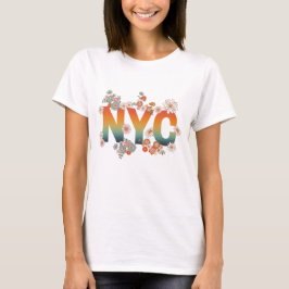 New York City Power Blume Retro T - Shirt
