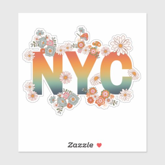 New York City Power Blume Sticker (Blatt)