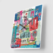 New York City Quadratische Wanduhr (Winkel)