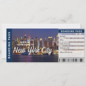 New York City Reise Überraschung Bordkarte Einladung (Vorderseite)