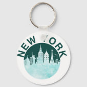 New York City Retro Skyline Graphic, Urban Street Schlüsselanhänger (Vorderseite)