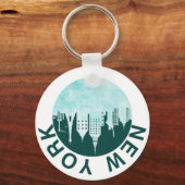 New York City Retro Skyline Graphic, Urban Street Schlüsselanhänger (Rückseite)