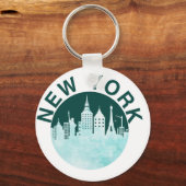 New York City Retro Skyline Graphic, Urban Street Schlüsselanhänger (Vorderseite)