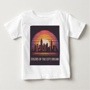 New York City Retro Sonnenuntergang Baby T-shirt