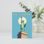New York City Retro Statue of Liberty Postkarte (Stehend Vorderseite)