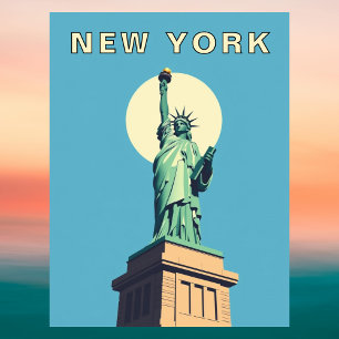 New York City Retro Statue of Liberty Postkarte