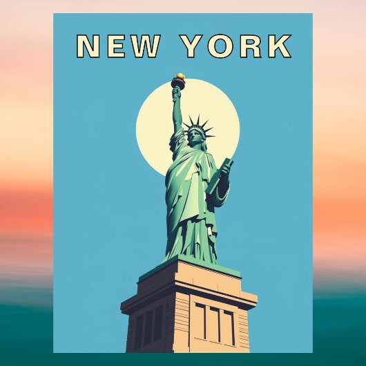 New York City Retro Statue of Liberty Postkarte
