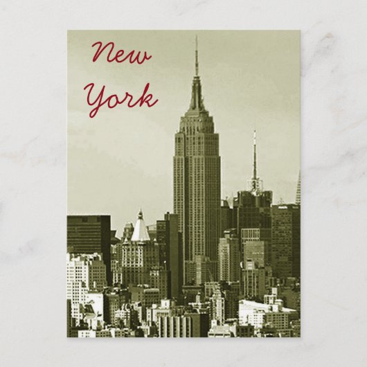 New York City Retro Style Postcard Postkarte (Vorderseite)