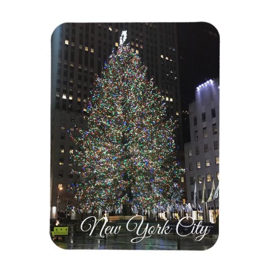 New York City Rockefeller Center Christmas Tree NY Magnet (Vertikal)